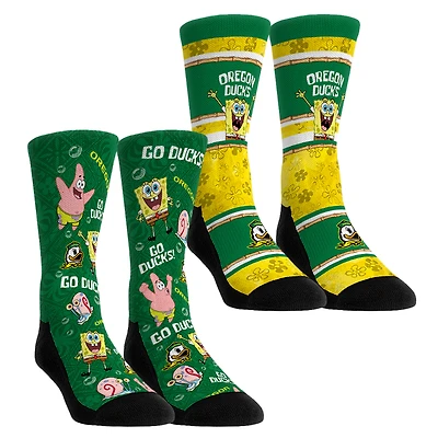 Youth Rock Em Socks Oregon Ducks SpongeBob SquarePants Two-Pack Crew Set