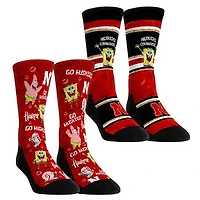 Youth Rock Em Socks Nebraska Huskers SpongeBob SquarePants Two-Pack Crew Set