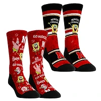 Youth Rock Em Socks Nebraska Huskers SpongeBob SquarePants Two-Pack Crew Set