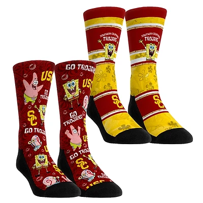 Youth Rock Em Socks USC Trojans SpongeBob SquarePants Two-Pack Crew Set