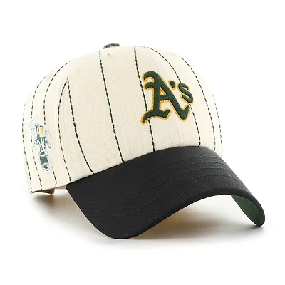 Men's '47 x Rawlings Natural/Black Athletics Pinstripe Clean Up Adjustable Hat