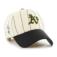 Men's '47 x Rawlings Natural/Black Athletics Pinstripe Clean Up Adjustable Hat