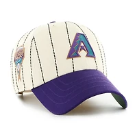 Men's '47 x Rawlings Natural/Purple Arizona Diamondbacks Pinstripe Clean Up Adjustable Hat