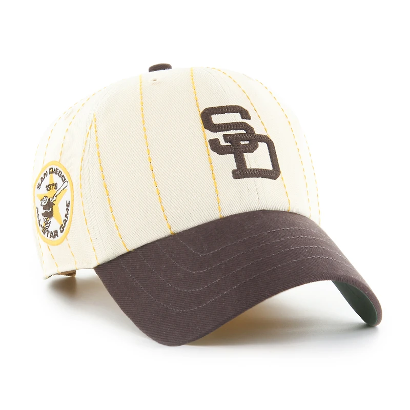 Men's '47 x Rawlings Natural/Brown San Diego Padres Pinstripe Clean Up Adjustable Hat