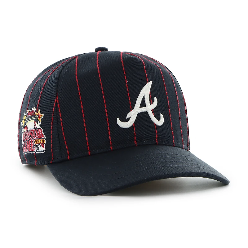 Men's '47 x Rawlings Navy Atlanta Braves Pinstripe Hitch Adjustable Hat