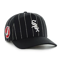 Men's '47 x Rawlings Black Chicago White Sox Pinstripe Hitch Adjustable Hat