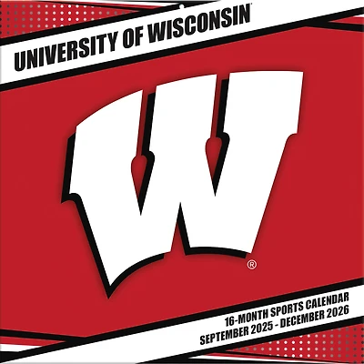 Wisconsin Badgers 12” x 12” 2026 Team Wall Calendar