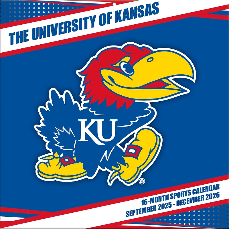 Kansas Jayhawks 12” x 12” 2026 Team Wall Calendar