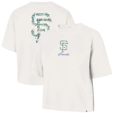 Women's '47  Natural San Francisco Giants Full Bloom Cropped T-Shirt