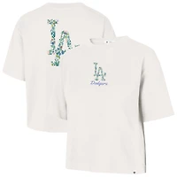 Women's '47  Natural Los Angeles Dodgers Full Bloom Cropped T-Shirt