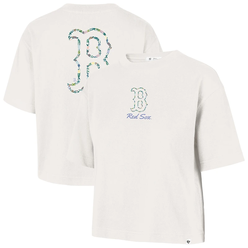 Women's '47  Natural Boston Red Sox Full Bloom Cropped T-Shirt