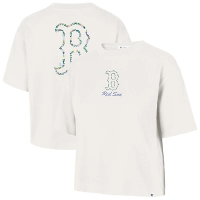 Women's '47  Natural Boston Red Sox Full Bloom Cropped T-Shirt