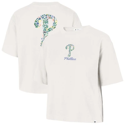 Women's '47  Natural Philadelphia Phillies Full Bloom Cropped T-Shirt