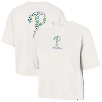 Women's '47  Natural Philadelphia Phillies Full Bloom Cropped T-Shirt