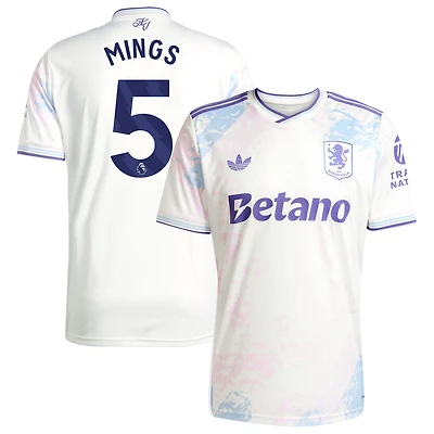 Men's adidas Tyrone Mings White Aston Villa 2025/26 Third Replica Player Jersey