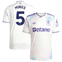 Men's adidas Tyrone Mings White Aston Villa 2025/26 Third Replica Player Jersey