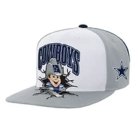 Youth Mitchell & Ness  Gray Dallas Cowboys Team Mascot Snapback Hat