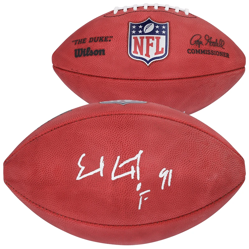 Earl Campbell Houston Oilers Autographed Wilson Duke Full Color Football with "HOF 91" Inscription