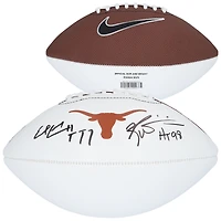 Earl Campbell and Ricky Williams Texas Longhorns Autographed Nike White Panel Football with Multiple Inscriptions