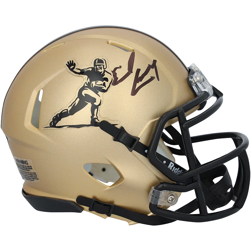 Earl Campbell Texas Longhorns Autographed Riddell Gold Heisman Speed Mini Helmet