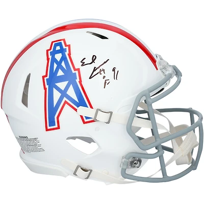 Earl Campbell Houston Oilers Autographed Riddell 1975-80 Throwback Speed Authentic Helmet with "HOF 91" Inscription