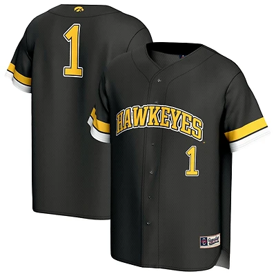 Youth GameDay Greats #1 Black Iowa Hawkeyes Lightweight Collegiate Baseball Fashion Jersey