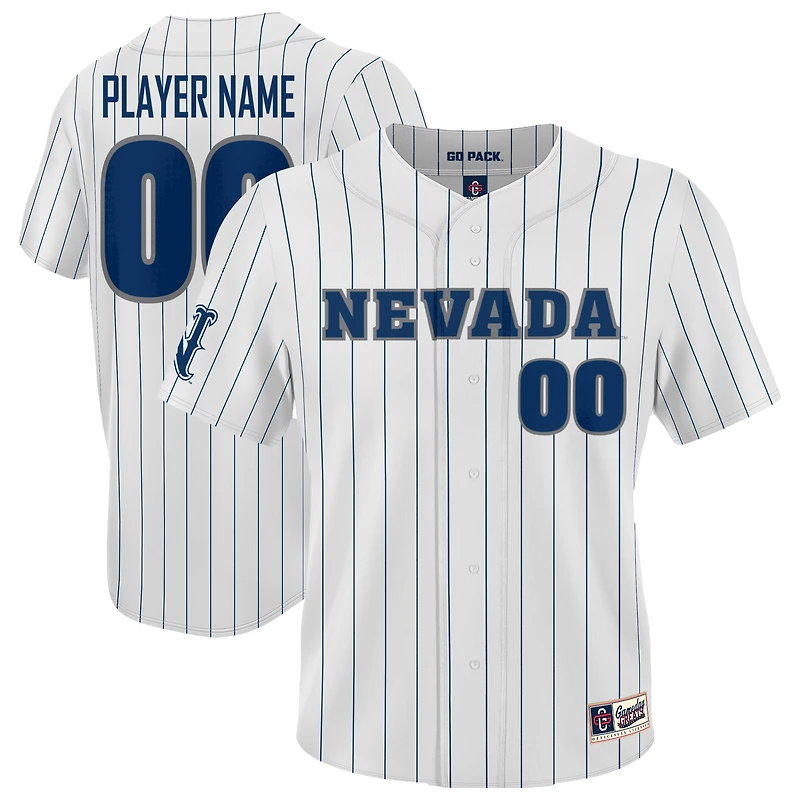 Unisex GameDay Greats White Nevada Wolf Pack Lightweight Collegiate Baseball Pinstripe NIL Pick-A-Player Fashion Jersey