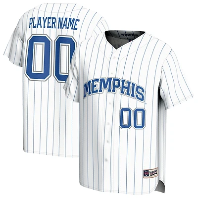 Unisex GameDay Greats White Memphis Tigers Lightweight Collegiate Baseball Pinstripe NIL Pick-A-Player Fashion Jersey