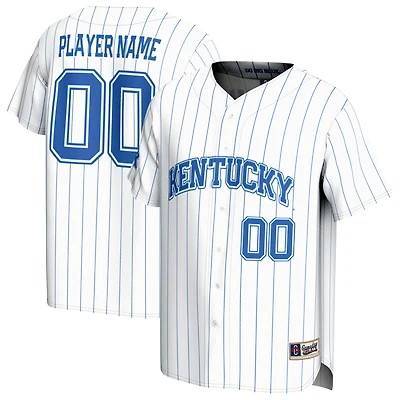 Youth GameDay Greats White Kentucky Wildcats Lightweight Collegiate Baseball Pinstripe NIL Pick-A-Player Fashion Jersey