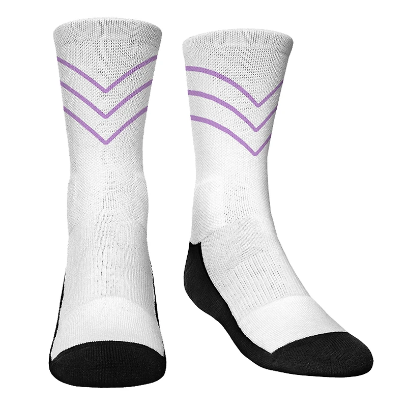 Youth Rock Em Socks  White Golden State Valkyries Mascot Logo Crew Socks