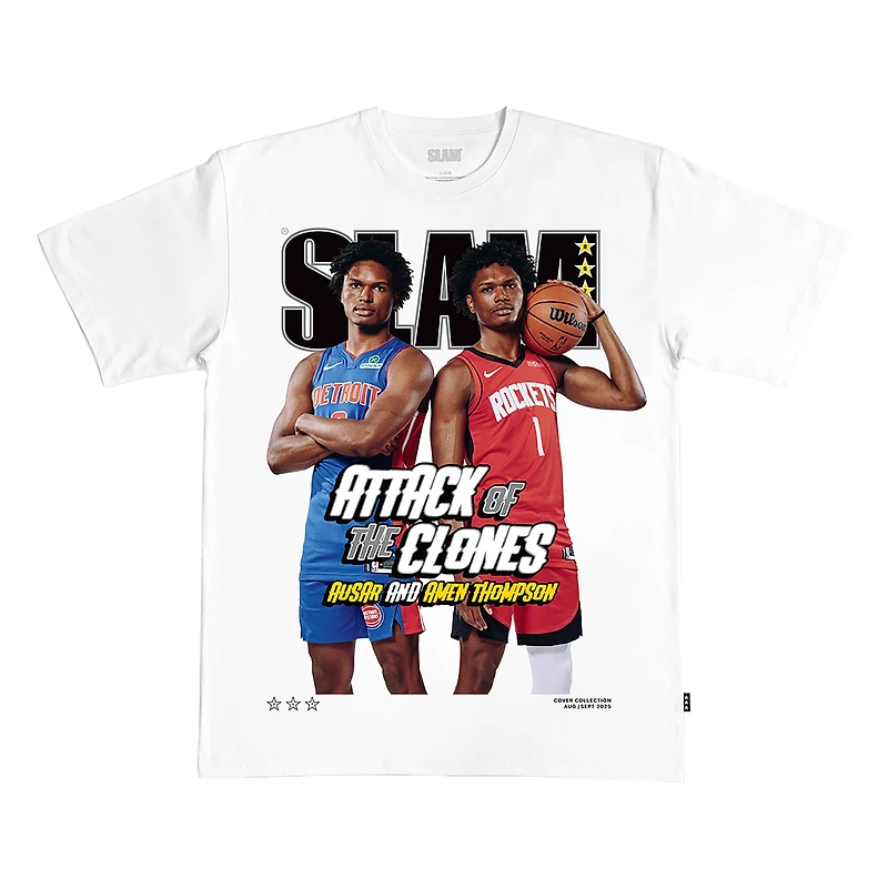 Unisex SLAM Amen Thompson & Ausar White Cover T-Shirt