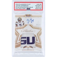 Justin Jefferson LSU Tigers Autographed 2022 Panini Flawless Collegiate Logo Relic #SS-JJE #6/10 PSA Authenticated 8/10 Card