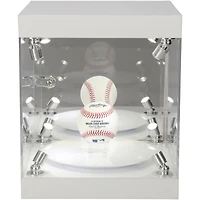 Premium Rotating LED Light Baseball Display Case