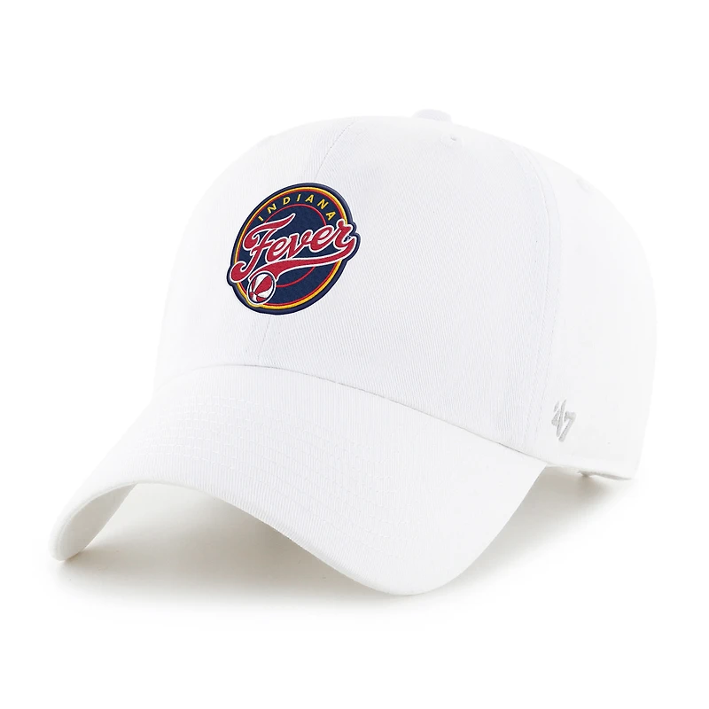 Men's '47 White Indiana Fever Core Logo Clean Up Adjustable Hat