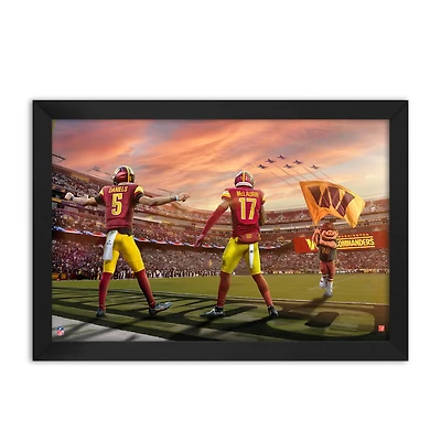 Jayden Daniels and Terry McLaurin Washington Commanders Framed Two-Player Art Print
