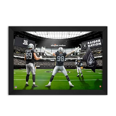 Brock Bowers and Maxx Crosby Las Vegas Raiders Framed Two-Player Art Print