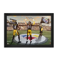 DK Metcalf and T.J. Watt Pittsburgh Steelers Framed Two-Player Art Print