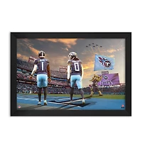 Cam Ward and Calvin Ridley Tennessee Titans Framed Two-Player Art Print