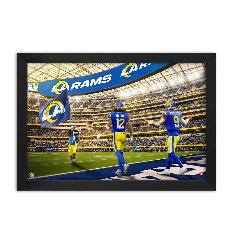 Matthew Stafford and Puka Nacua Los Angeles Rams Framed Two-Player Art Print