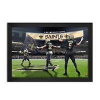 Chris Olave and Tyler Shough New Orleans Saints Framed Two-Player Art Print