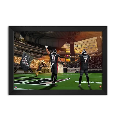 Michael Penix Jr. and Bijan Robinson Atlanta Falcons Framed Two-Player Art Print