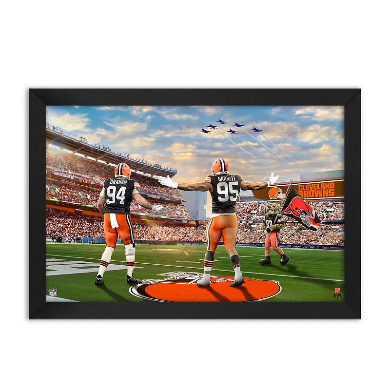 Mason Graham and Myles Garrett Cleveland Browns Framed Two-Player Art Print