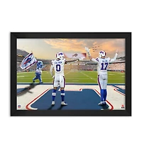 Keon Coleman and Josh Allen Buffalo Bills Framed Two-Player Art Print