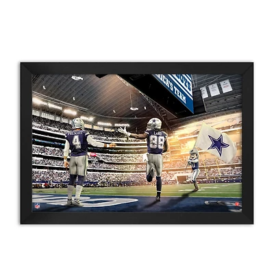 Dak Prescott and CeeDee Lamb Dallas Cowboys Framed Two-Player Art Print