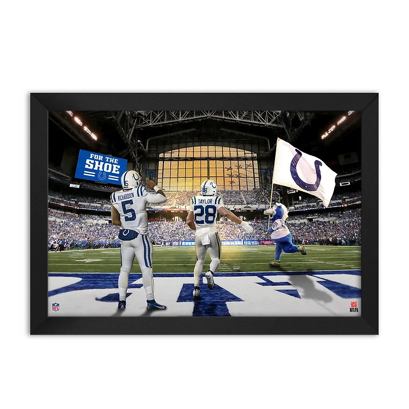 Anthony Richardson Sr. and Jonathan Taylor Indianapolis Colts Framed Two-Player Art Print