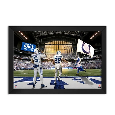 Anthony Richardson Sr. and Jonathan Taylor Indianapolis Colts Framed Two-Player Art Print