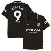 Men's Puma Erling Haaland Black Manchester City 2025/26 Away Authentic Player Jersey