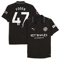 Men's Puma Phil Foden Black Manchester City 2025/26 Away Authentic Player Jersey