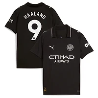 Youth Puma Erling Haaland Black Manchester City 2025/26 Away Replica Player Jersey