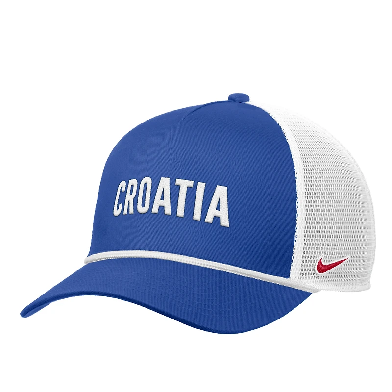 Men's Nike Royal Croatia National Team Rise Rope Trucker A-Frame Adjustable Hat